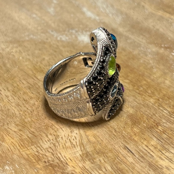 Judith Ripka Sterling Black Spinel & Multi-Gemstone Ring - Picture 7 of 16